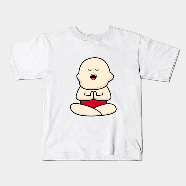 International yoga day with cute baby character Kids T-Shirt by Bekis